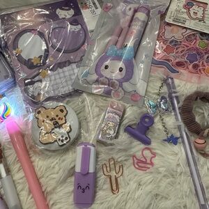 Purple Kuromi Cute Stationery Set for Women - Charming Kawaii Accessories